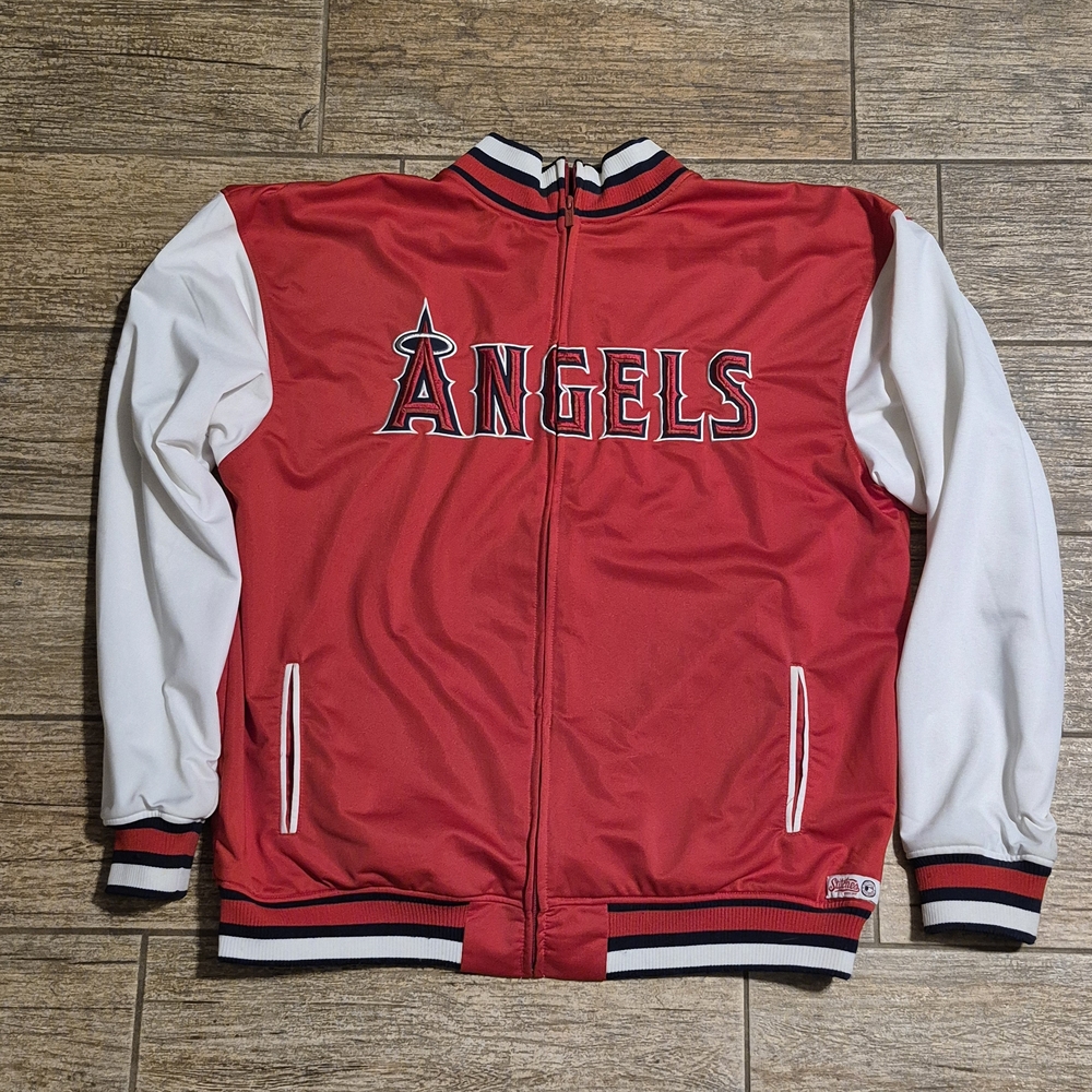 Anaheim Angels Stitches Zip Red Track Jacket Fits Men’s Size Xl
